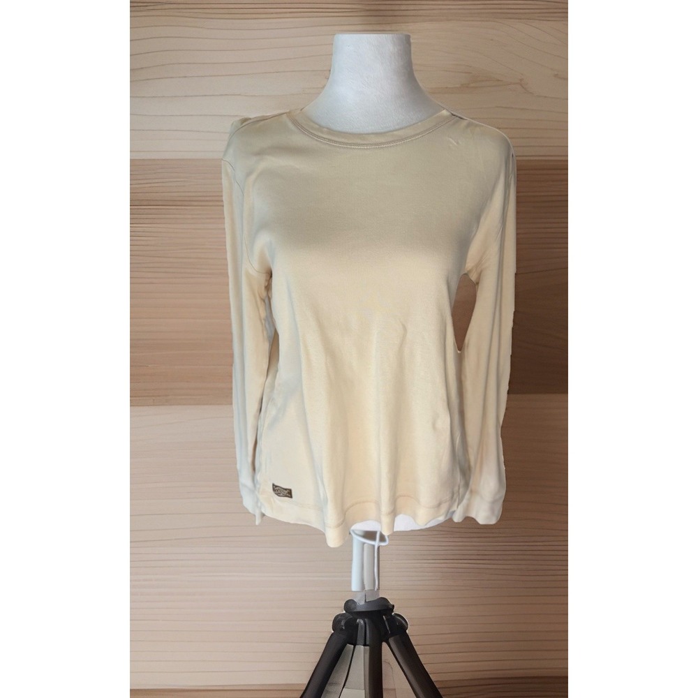 Lauren Ralph Lauren Sweater  Women Cream Elbow Patch  Zipper Accent Size Med